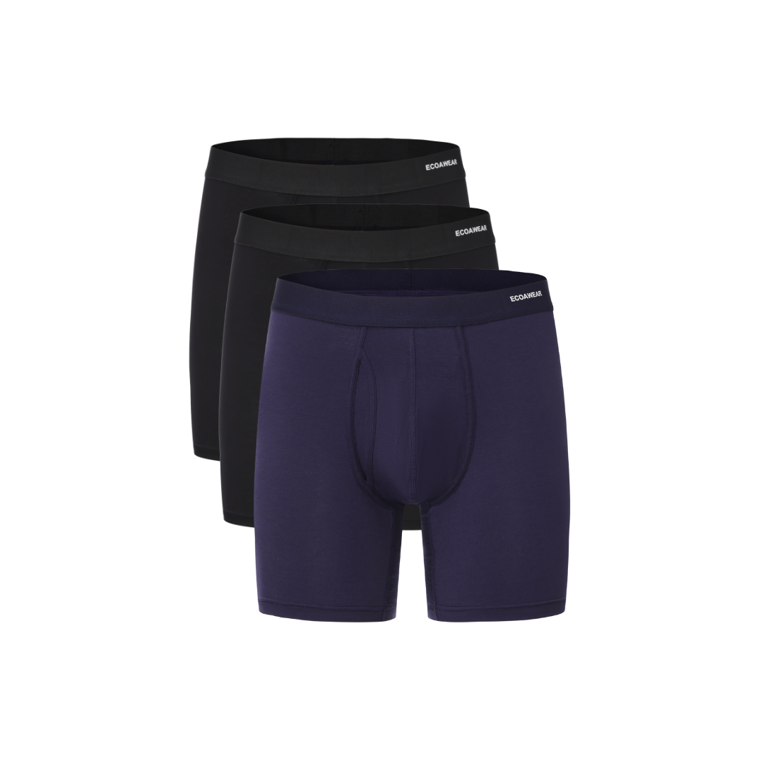 ECOAWEAR® Klassische Bambusboxershorts mit längeren Beinen und Tasche