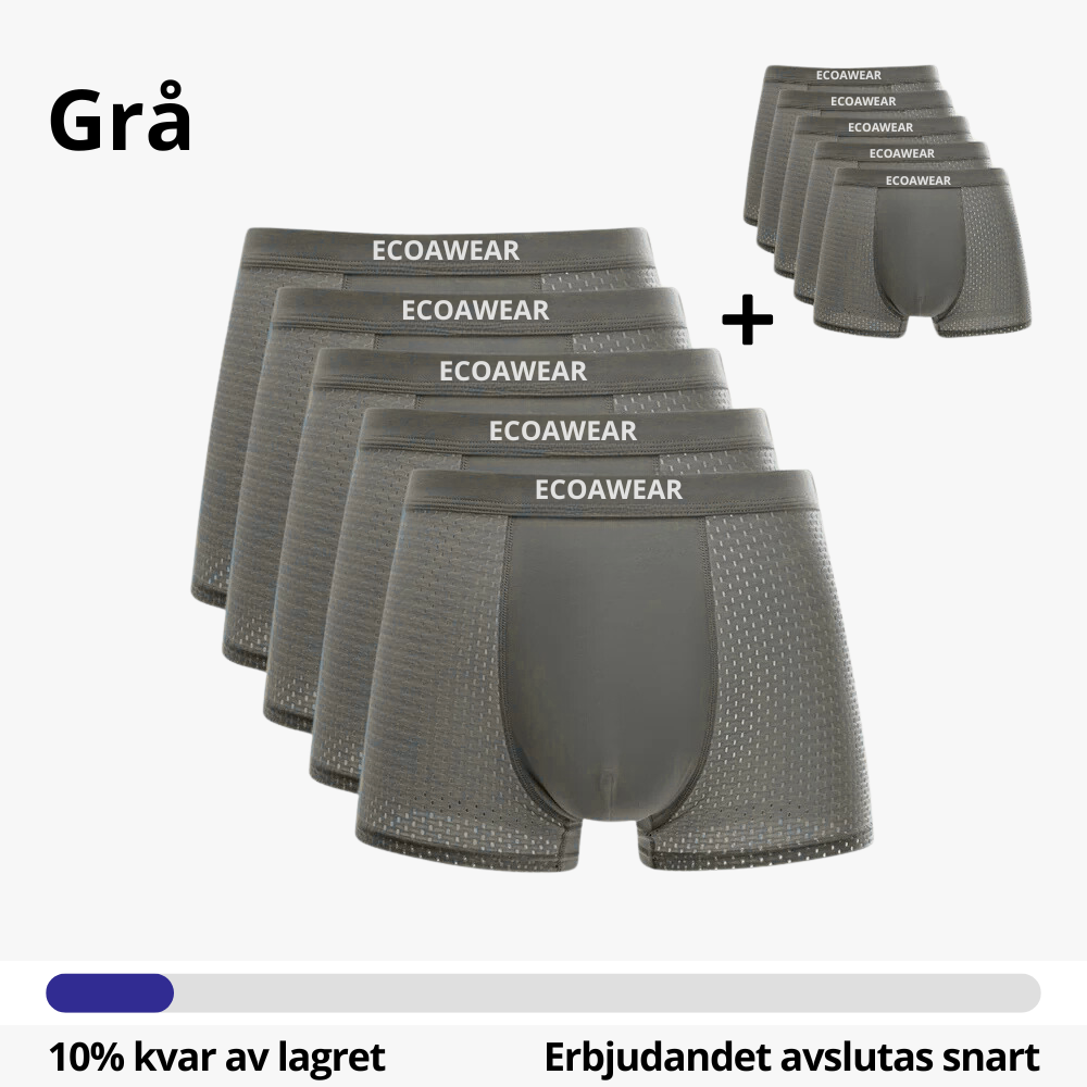 ECOAWEAR® Bambus-Boxershorts, 5er-Pack, Grau | 5 Paar gratis dazu