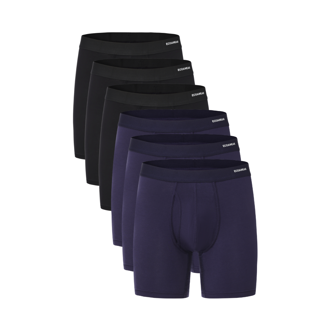ECOAWEAR® Klassische Bambusboxershorts mit längeren Beinen und Tasche