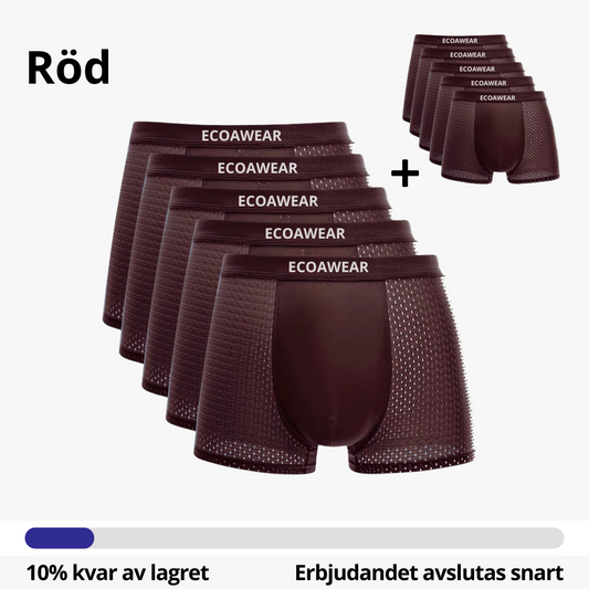 ECOAWEAR® Bambus-Boxershorts, 5er-Pack, Rot | 5 extra GRATIS