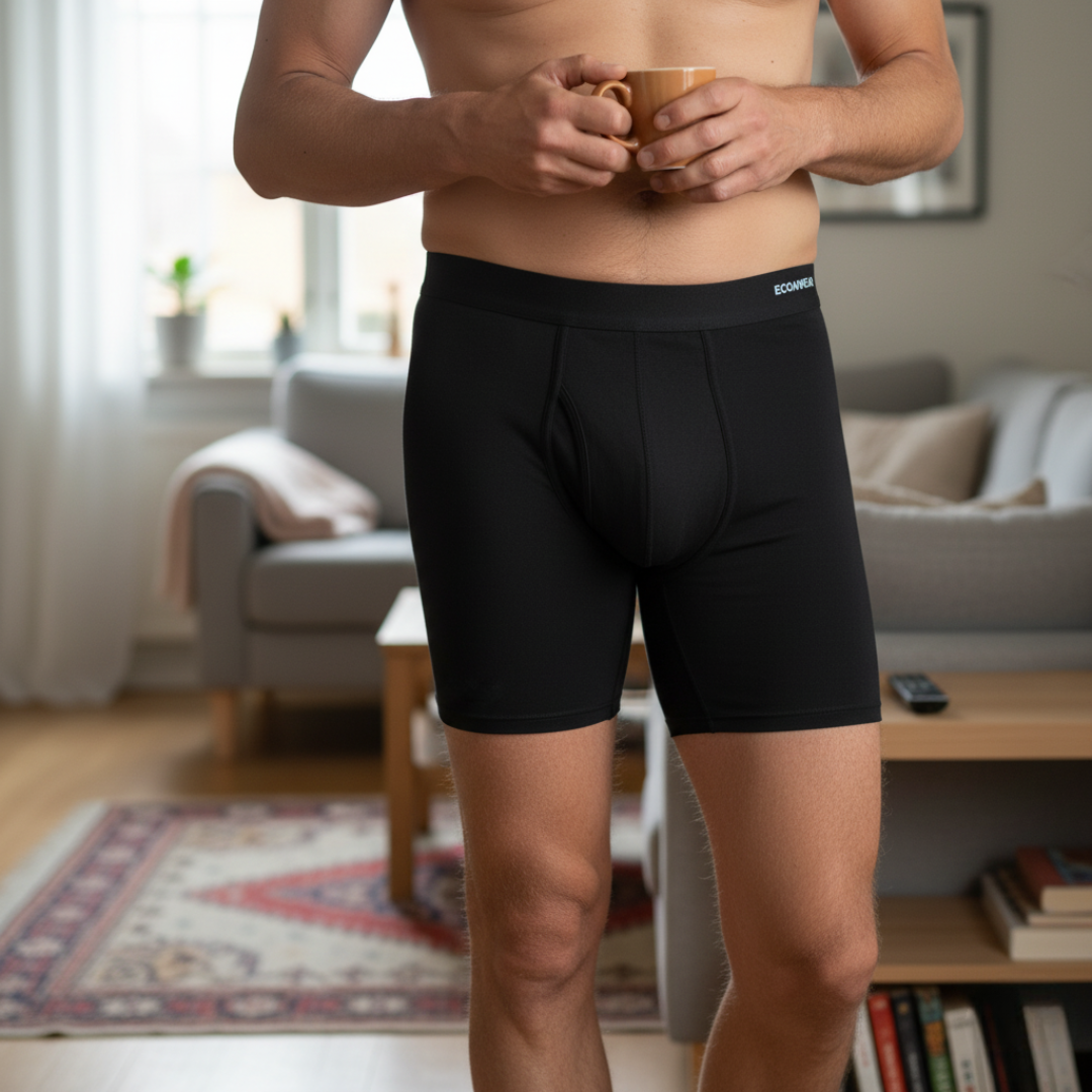 ECOAWEAR® Klassische Bambusboxershorts mit längeren Beinen und Tasche